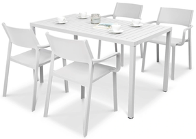 Lauko baldų komplektas Trill/Cube 140, baltas, 4 vietų