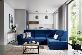 Kampinė sofa Siber Loco 40, tamsiai mėlyna, dešininė, 186 x 270 cm x 93 cm