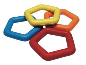 Žaislas šuniui, žiedai Fixi Ring-Polygon, įvairių spalvų