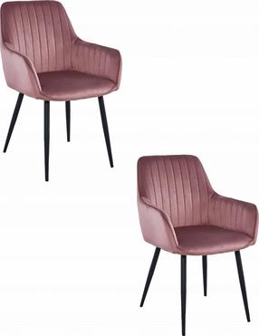 Kėdžių rinkinys Leobert Solden, matinė, juoda/rožinė, 45.5 cm x 42 cm x 83.5 cm, 2 vnt.