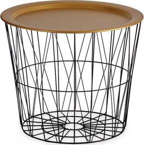 Kavos staliukas Gift Decor, aukso/juodas, 52 cm x 52 cm x 40 cm