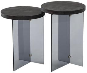 Kavos staliukų komplektas Kalune Design Serenity, antracito/tamsiai pilka, 35 cm x 35 cm x 46 - 51 cm, 2 vnt.