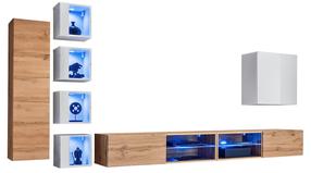 Svetainės baldų komplektas ASM Switch XXVI, vidaus, ąžuolo/balta