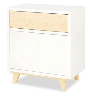 Komoda LittleSky Lydia, balta/pušies, 80 cm x 45 cm x 88 cm