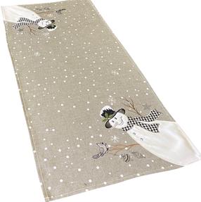 Kalėdinis stalo takelis stačiakampė OS-277-A, balta/pilka, 40 x 160 cm