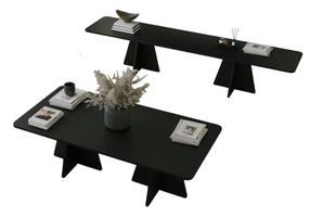 Kavos staliukų komplektas Kalune Design Mushroom, juoda, 30 - 60 cm x 180 cm x 40 - 50 cm, 4 vnt.