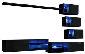 Sekcija ASM Switch XXIV, juoda, 250 cm x 40 cm x 150 cm