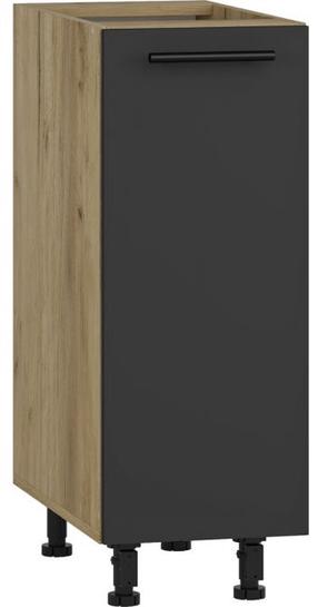 Apatinė virtuvinė spintelė Vento D-30/82, antracito/ąžuolo, 52 cm x 30 cm x 82 cm