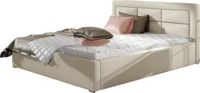 Lova dvigulė Rosano Soft 33, 200 x 200 cm, šviesiai ruda, be čiužinio, su grotelėmis