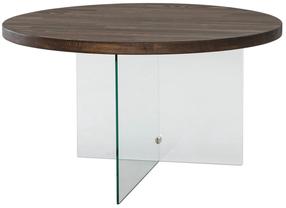 Kavos staliukas Kalune Design Serenity, riešuto/skaidri, 70 cm x 70 cm x 40 cm