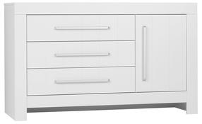 Komoda Pinio Calmo, balta, 156.2 cm x 56 cm x 94 cm