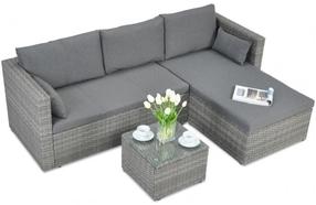 Lauko baldų komplektas Lizbona, pilkas, 3 vietų