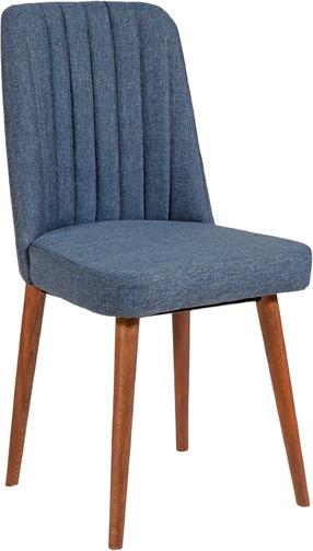 Valgomojo kėdė Kalune Design Vina 1048 869VEL5138, mėlyna/riešuto, 46 cm x 46 cm x 85 cm
