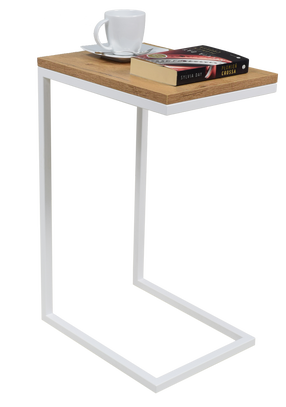 Kavos staliukas ADRK Spark, rudas/baltas, 40 cm x 30 cm x 62 cm