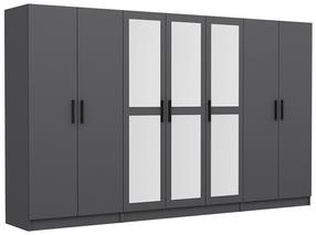 Spinta Kalune Design Kale 4991, antracito, 52 cm x 315 cm x 190 cm, su veidrodžiu