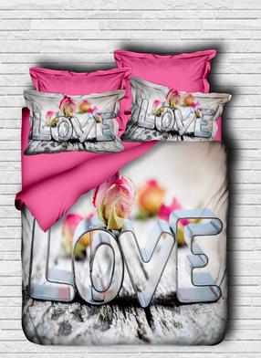 Patalynės užvalkalų komplektas Mijolnir 178PRL1236, baltas/rožinis, 200 x 220 cm