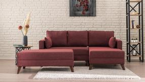 Kampinė sofa - lova Hanah Home Bella 825BLC1519, bordo, dešininė, 140 x 205 cm x 85 cm