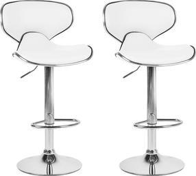 Kėdžių rinkinys Beliani Conway, blizgi, balta, 40 cm x 41 cm x 89 - 110 cm, 2 vnt.