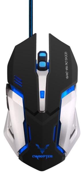 Žaidimų pelė Chiropter X10, usb / ps/2 laidas, juoda