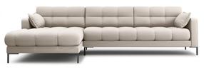 Kampinė sofa Micadoni Home Mamaia Structured, smėlio, kairinė, 293 x 185 cm x 75 cm
