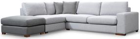 Kampinė sofa Hanah Home Loop 1, pilka/šviesiai pilka, kairinė, 266 x 95 cm x 85 cm