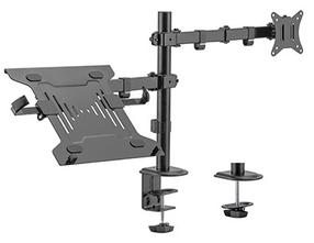 Nešiojamo kompiuterio ir monitoriaus stalinis laikiklis HiSmart HS082413, 17-32", 9 kg