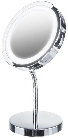 Veidrodis Adler AD2159, su apšvietimu, pastatomas, 15 cm, sidabro