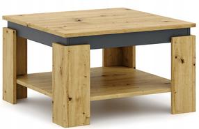 Kavos staliukas Tinto, antracito/ąžuolo, 68 cm x 68 cm x 35.5 cm