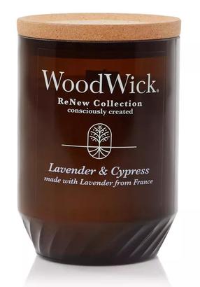 Žvakė, aromatinė WoodWick Renew Large Lavender & Cypress, 60 - 120 h, 368 g, Ruda