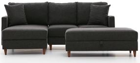 Kampinė sofa Hanah Home Eca, antracito, kairinė, 195 x 210 cm x 82 cm