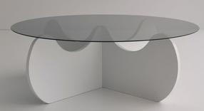 Kavos staliukas Kalune Design Himalayas, baltas, 90 cm x 90 cm x 30 cm