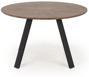 Valgomojo stalas Danilo, juoda/riešuto, 120 cm x 120 cm x 74 cm