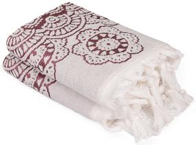 Vonios rankšluosčių rinkinys Foutastic Marcello 321SHS1298, bordo/dramblio kaulo, 90 cm x 50 cm, 2 vnt.