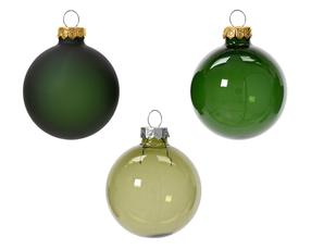 Eglutės žaisliukų rinkinys 142509, (spalva/dizainas parenkami atsitiktine tvarka), 6 cm, stiklas, 15 vnt.