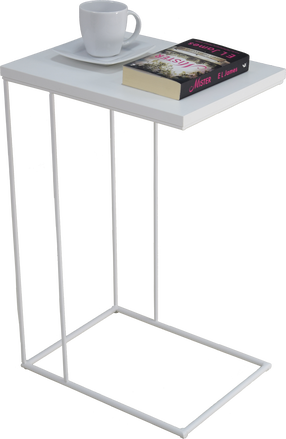 Kavos staliukas ADRK Dru, baltas, 40 cm x 30 cm x 62 cm