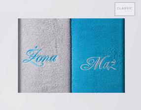 Vonios rankšluosčių rinkinys Husband/ Wife RH-40, pilka/turkio, 140 cm x 70 cm, 2 vnt.