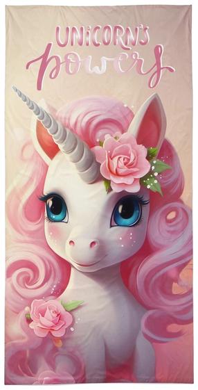 Vaikiškas rankšluostis Unicorn RDO-72, baltas/rožinis, 140 cm x 70 cm