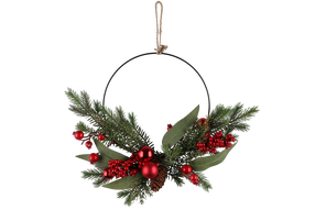 Dekoracija, "Kalėdinė šaka" Winteria, raudona/žalia