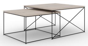 Kavos staliukų komplektas ADRK Licco 2in1, juodas/rusva, 65 - 75 cm, 2 vnt.