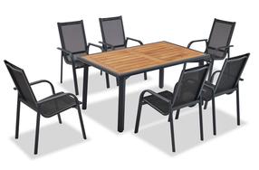 Lauko baldų komplektas Floriane Garden Berlin, rudas/antracito, 6 vietų