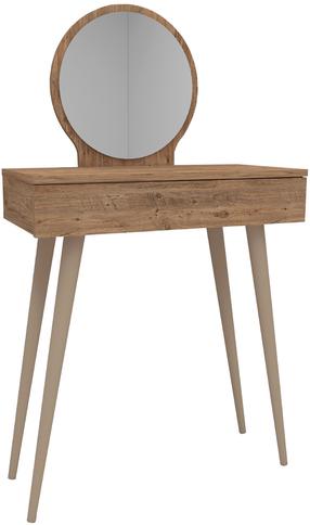 Kosmetinis staliukas Kalune Design Siena 550ARN2776, pušies, 72 cm x 35 cm x 129.2 cm, su veidrodžiu