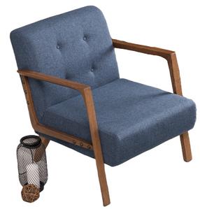 Krėslas Hanah Home Kemer 8681875647808, mėlyna/riešuto, 83 cm x 69 cm x 80 cm