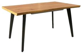 Valgomojo stalas išskleidžiamas Fresno, rudas/juodas, 120 - 180 cm x 80 cm x 76 cm