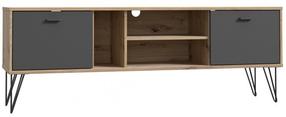 TV staliukas Forte Neyle, ąžuolo/pilka, 41.5 cm x 163.1 cm x 58 cm