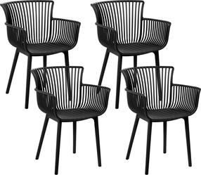 Kėdžių rinkinys Beliani Pesaro, juoda, 45 cm x 52 cm x 84 cm, 4 vnt.