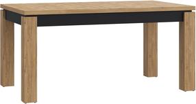 Valgomojo stalas išskleidžiamas Forte, rudas/juodas, 160.4 - 206.4 cm x 90.4 cm x 78.2 cm