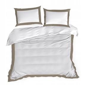 Patalynės užvalkalų komplektas Laura, balta/tamsiai smėlinė, 160 x 200 cm