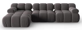 Kampinė sofa Micadoni Home Bellis, tamsiai pilka, kairinė, 285 x 122 cm x 63 cm