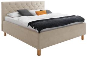 Lova dvigulė San Remo, 180 x 200 cm, ąžuolo/smėlio, be čiužinio, su grotelėmis