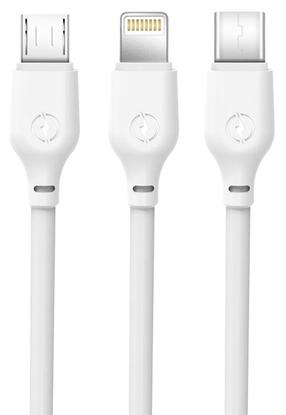 Laidas XO NB103, Micro USB/USB/Apple Lightning, 100 cm, balta